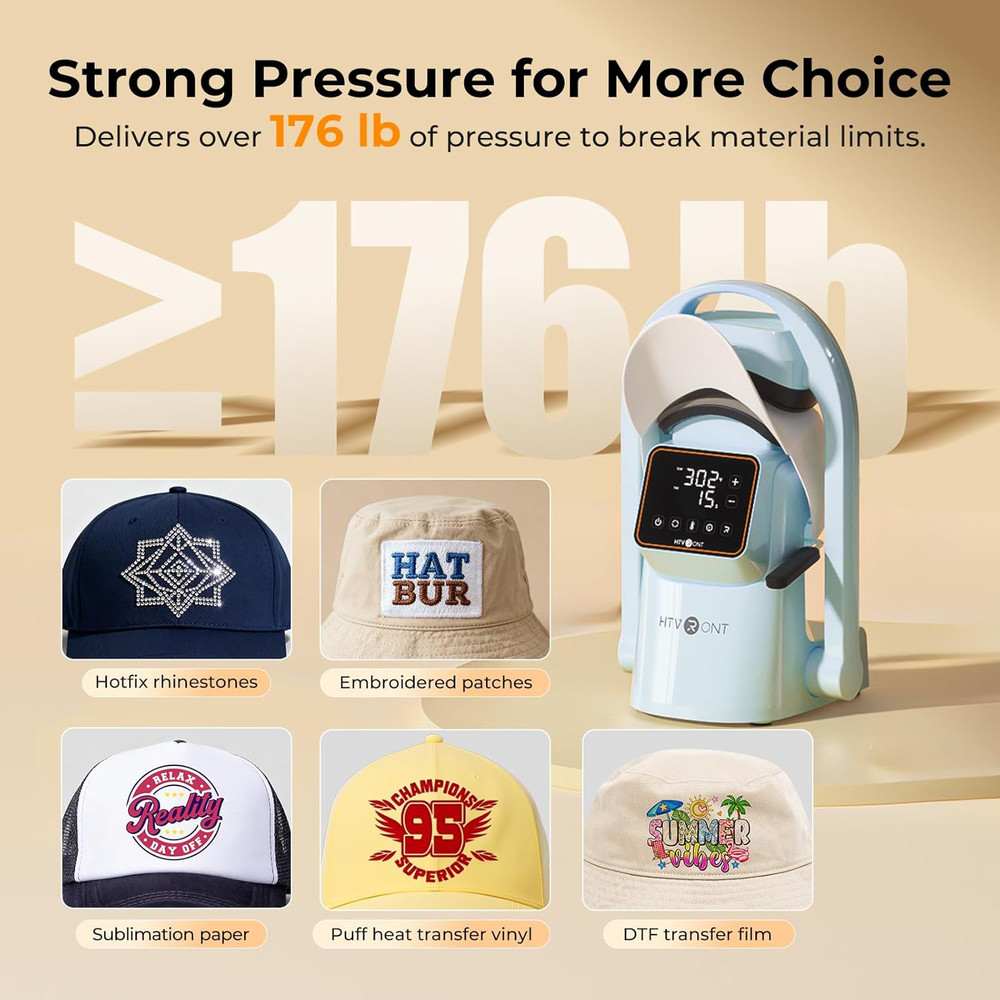 Auto Hat Press Machine - Precise Temperature Control for Embroidery Caps
