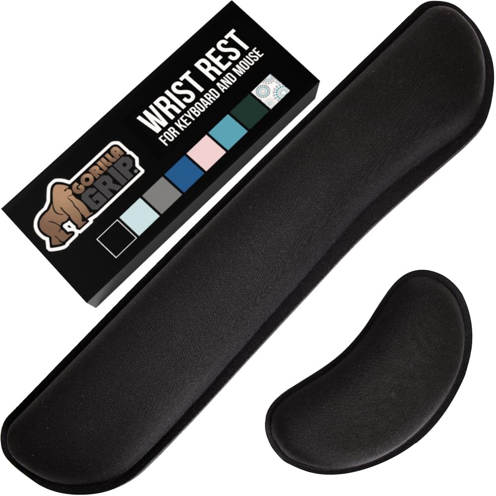 GORILLA GRIP Silky Memory Foam Wrist Rest for Computer Keyboard, Mouse, Ergonomi