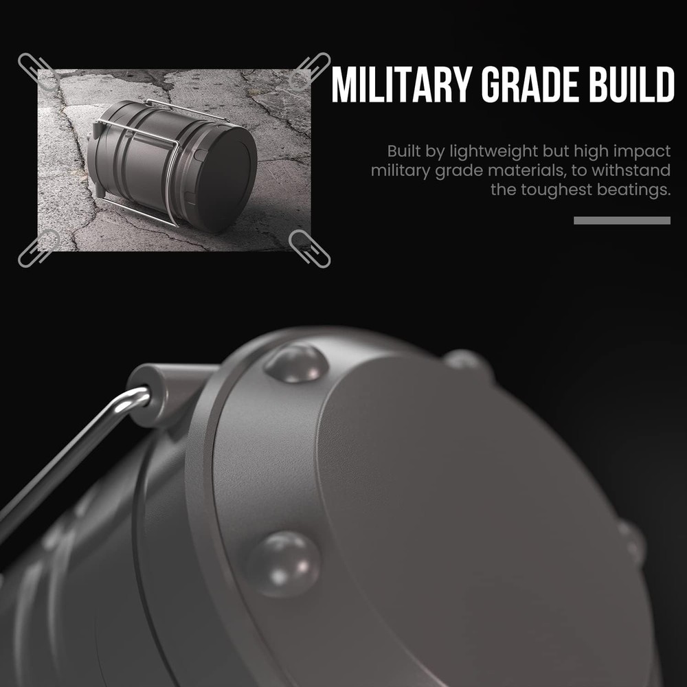 Lichamp LED Camping Lantern, 4 Pack Battery Powered Flashlight for Power Gray