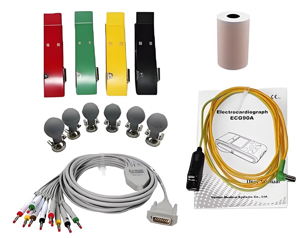 12-lead ECG/EKG Machine with Touch Screen, Printer, PC Software and Handbag