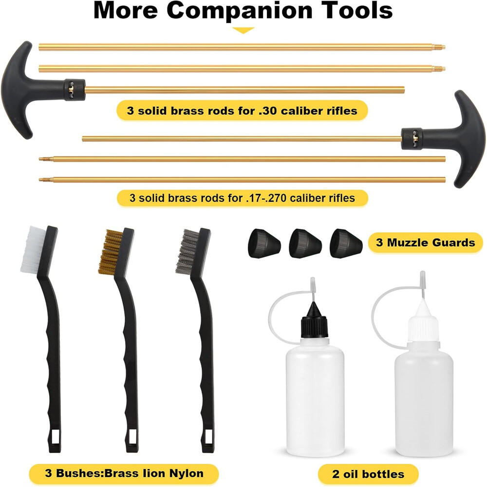 163pcs Gun Cleaning Kit Universal Rifle Pistol Shotgun Handgun Firearm with Case