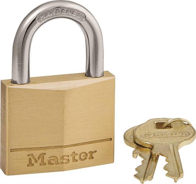 NEW MASTER LOCK 140D SOLID BRASS KEYED PADLOCK 1/4" X 7/8"  6177745