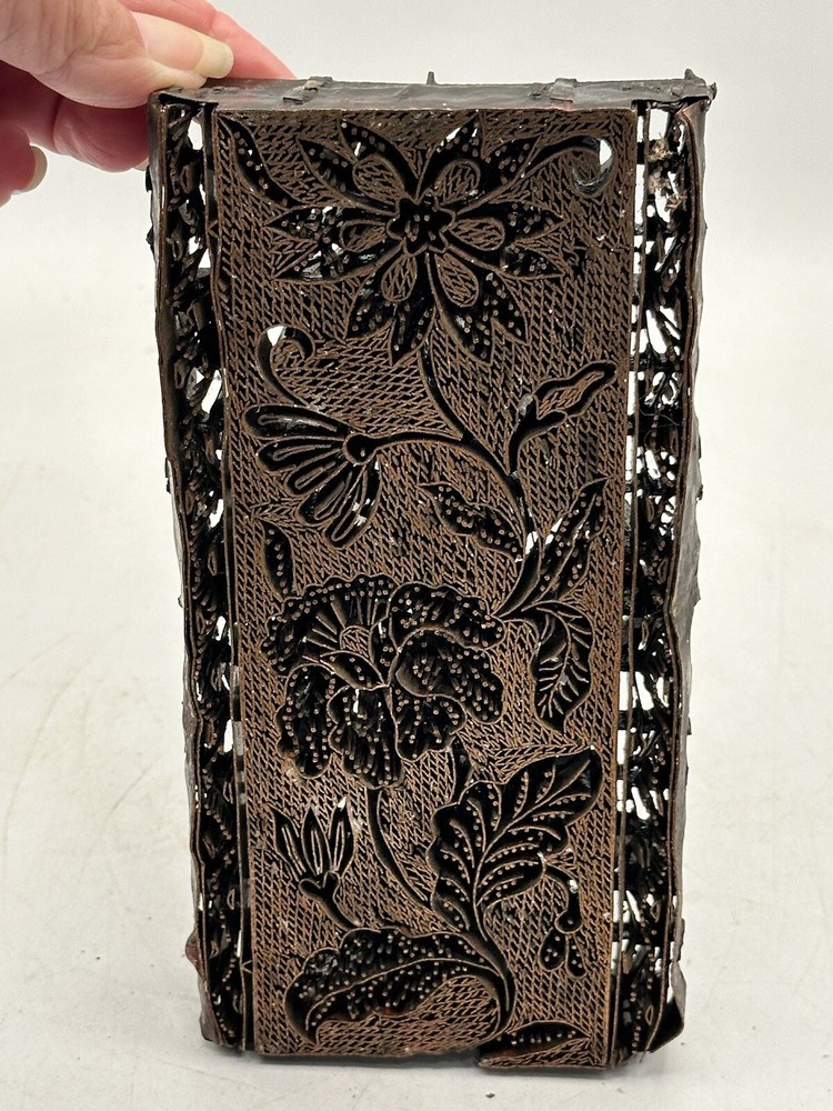 Traditional Handmade Copper Tjap Full Panel Floral Design