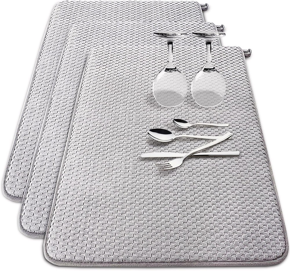 Microfiber Dish Drying Mat, Super Absorbent Drying Pad, Lar Size Dish