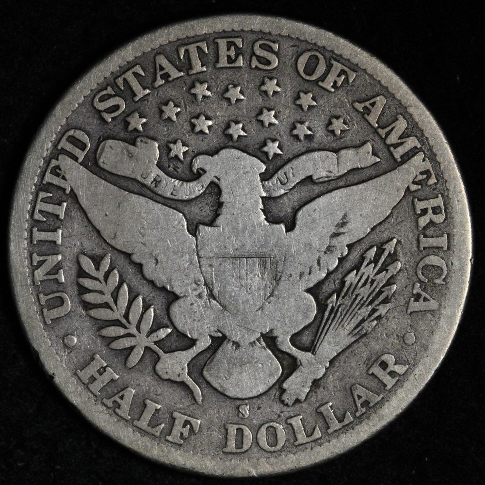 1892-S Barber Silver Half Dollar FINE E321 WINEY
