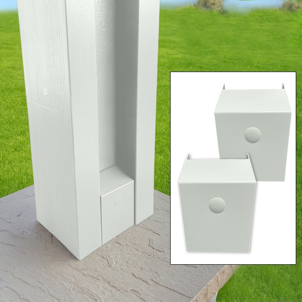H-Post Cap™ - Aluminum Patio Cover Post Base Cap Accessory (Pair)
