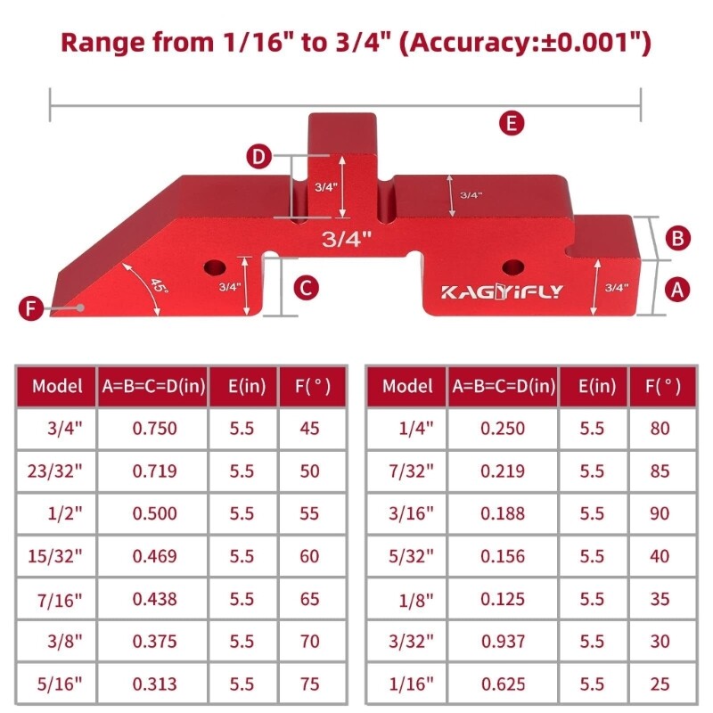 14Pcs Router Table Setup Bar Setup Blocks Height Gauge Set Angled Woodworking