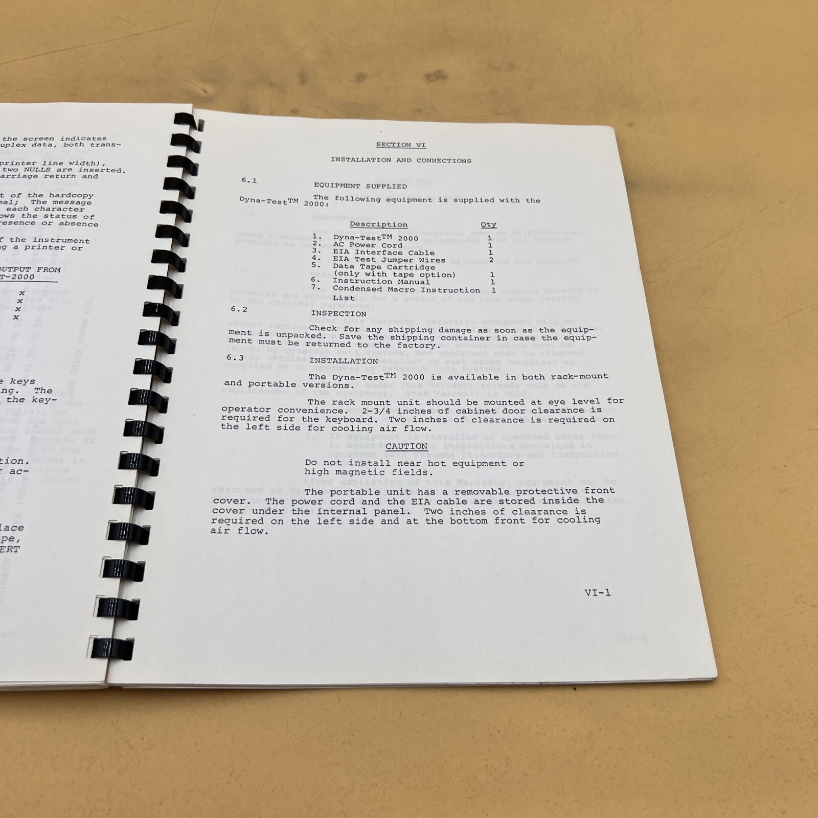 Dynatech Data Systems DYNA-Test 2000 (A) Instruction Manual Guide Book