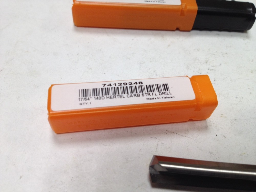 Hertel 17/64", 140° Point, Bright Finish Solid Carbide Drill, 74129248