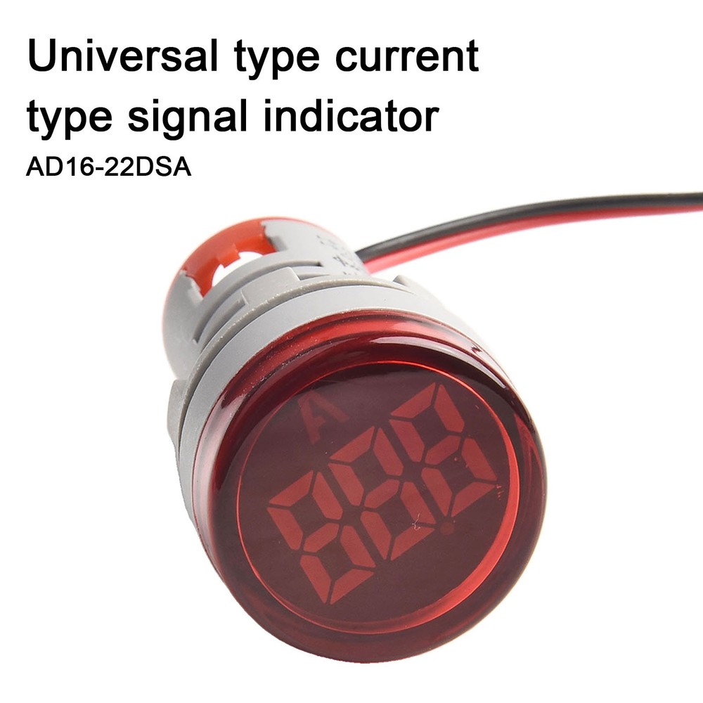 2 Pcs Red LED AC Ammeter Round Display Current Indicator for Power Use