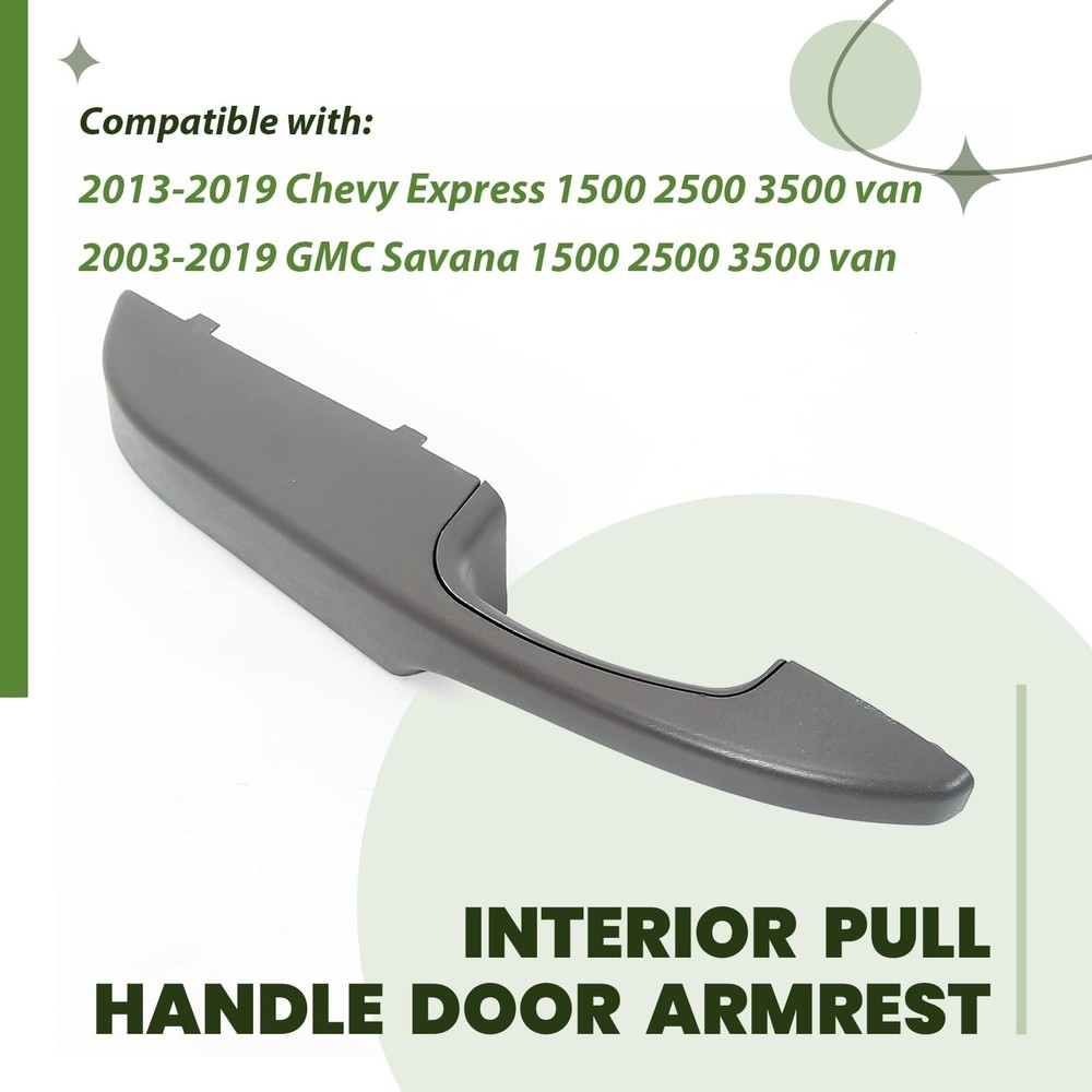 ECOTRIC Interior Pull Handle Door Armrest Compatible Left Driver Side, Gray
