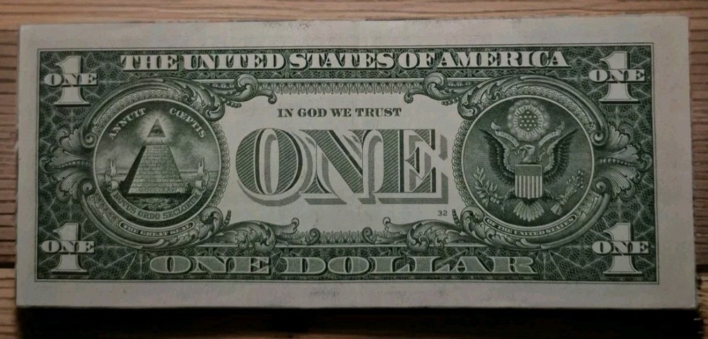 Miscut 2021 Washington One Dollar Bill Error Note - Misaligned Print $1 Currency