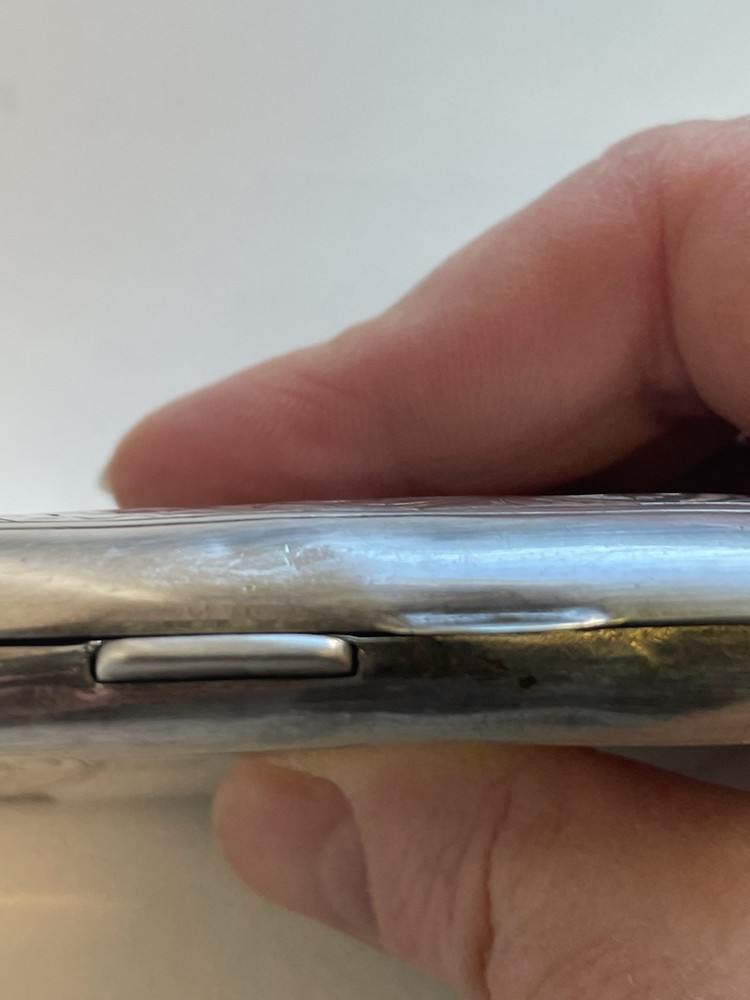 Antique Silver Curved Cigarette Case