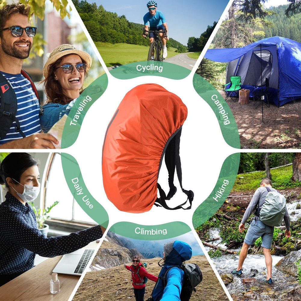 75L-85L Backpack Rain Cover with A Vertical Reflective Strap [Orange]