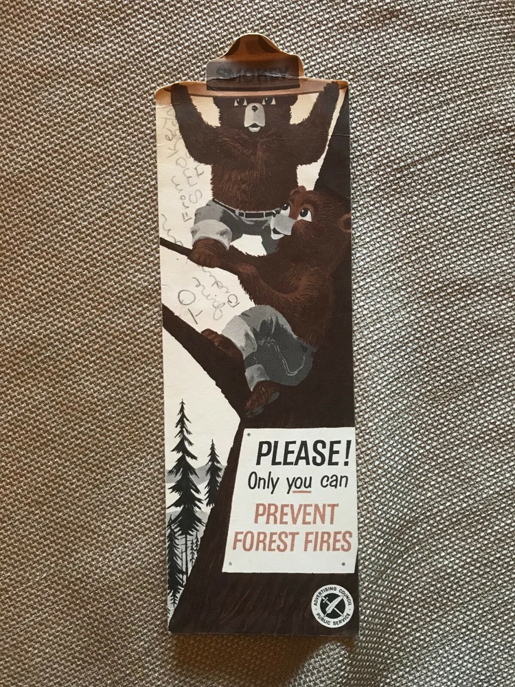 Vintage Smokey The Bear Bookmark