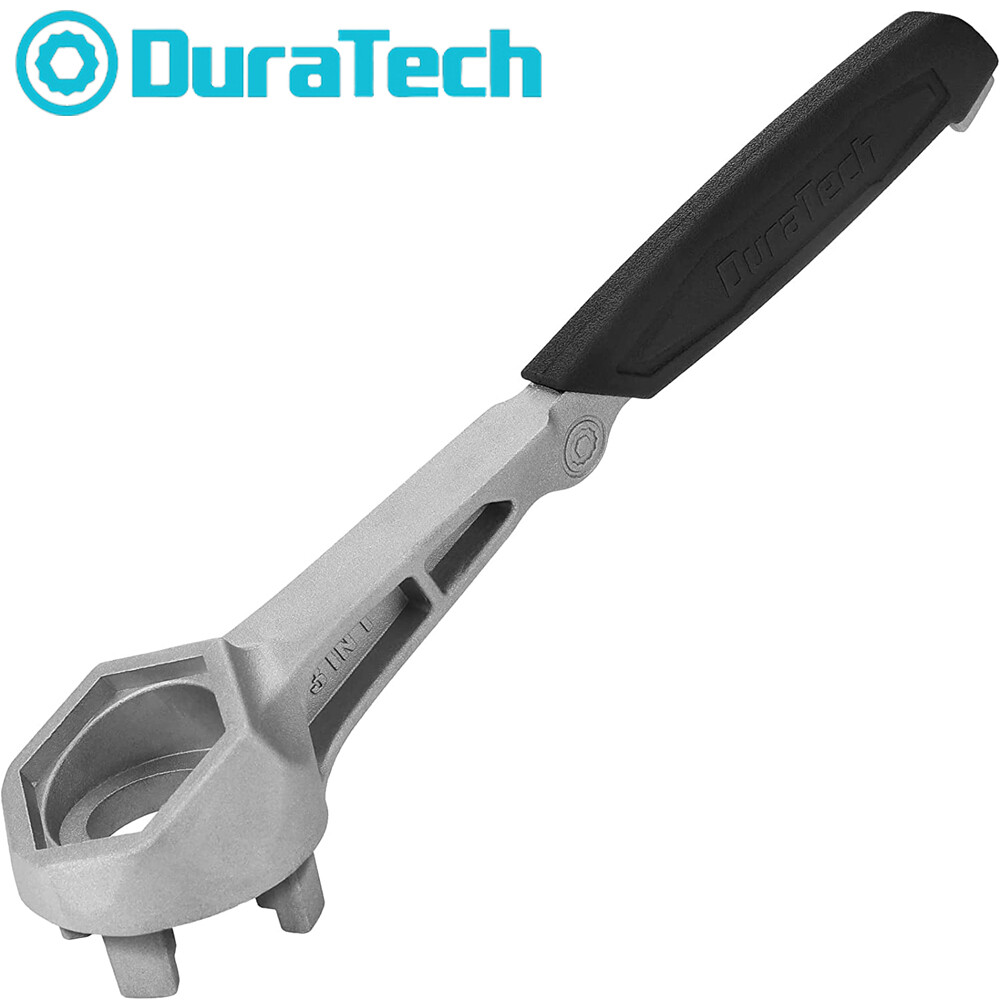 DURATECH Drum Wrench 3-in-1 Bung Wrench Barrel Opener Tool Fits 3/4" 2" Bung Cap