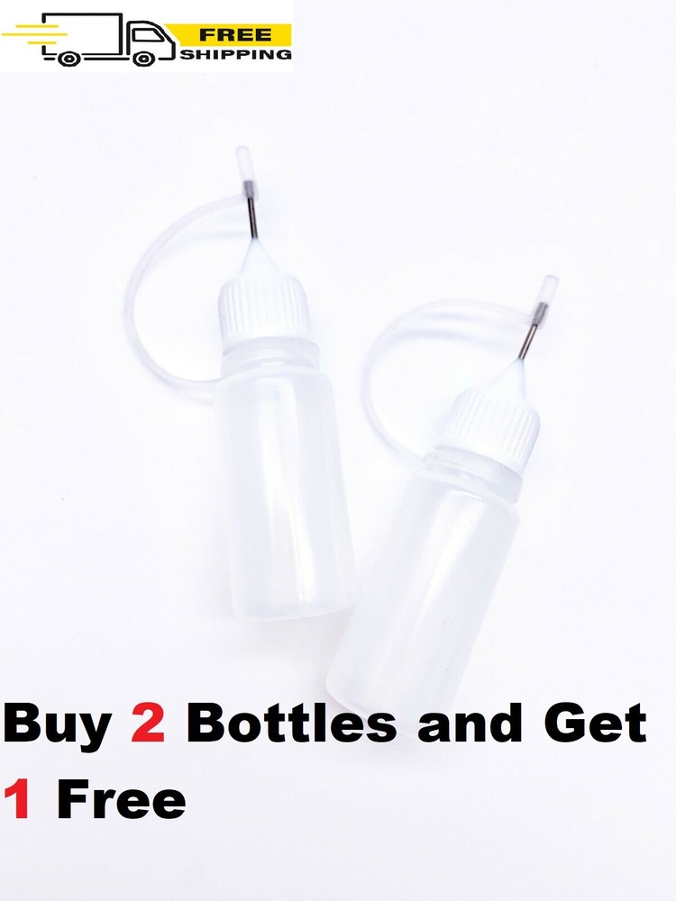2 x 10ml Precision Tip Glue Applicator Bottle Empty Ideal for Quilling