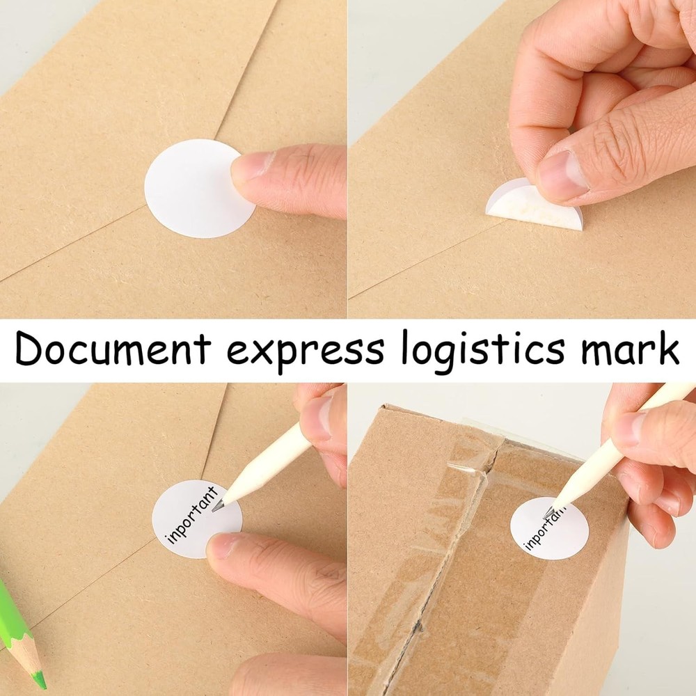 1000Pcs 1 Inch White Circle Dot Sticker Round Coding Labels 1 inch,