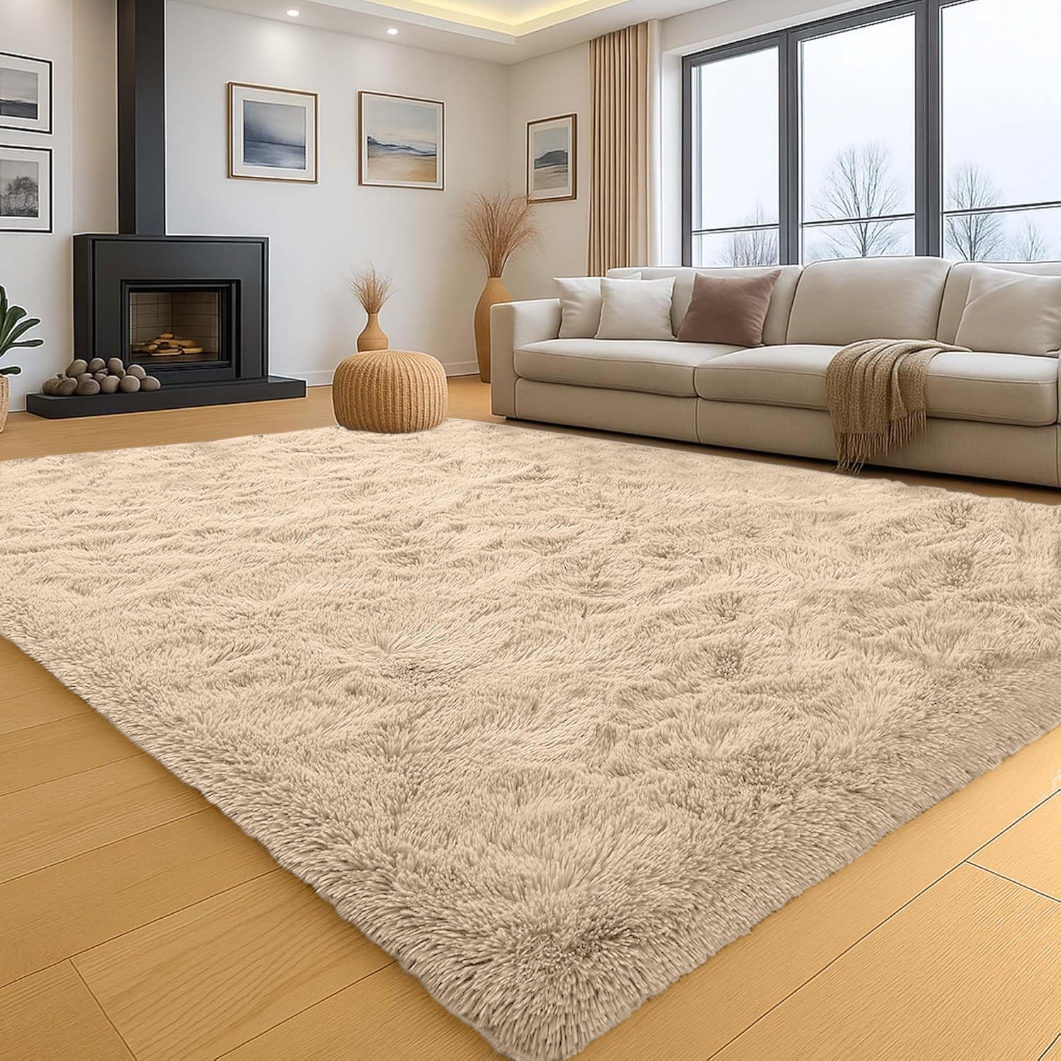 Indoor Shaggy Area Rugs for Living Room Bedroom Soft Fluffy Floor Mats Carpets