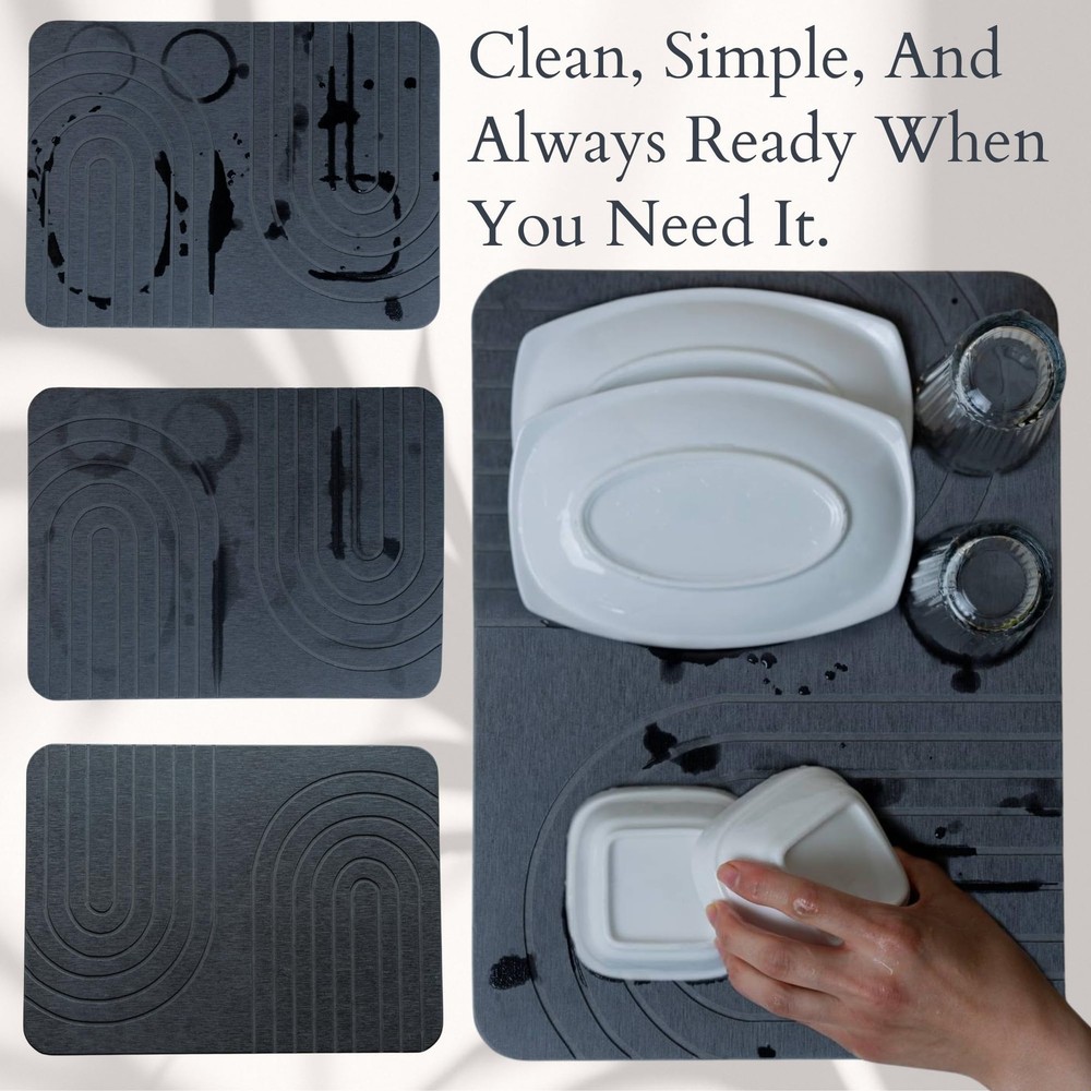 - Large Stone Drying Mat for Kitchen Counter – Quick Dry Stone Mat Kitchen Ac...