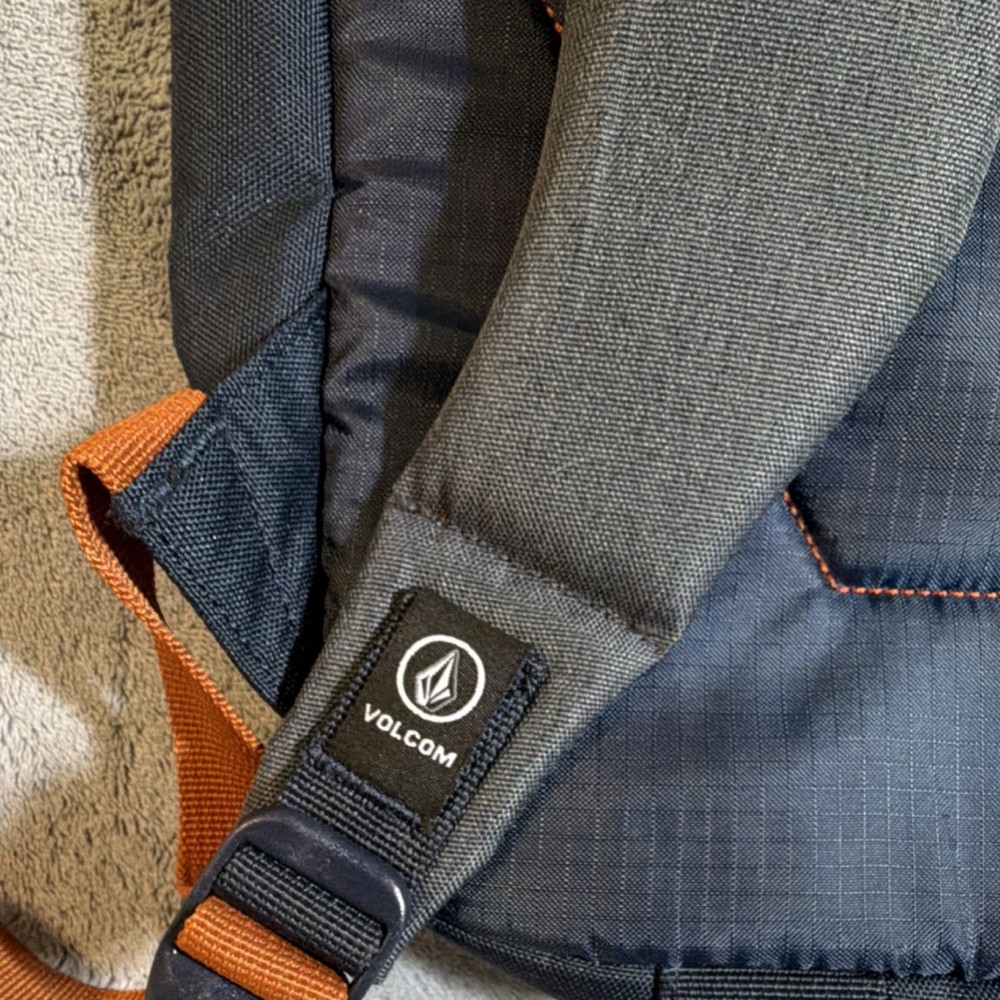 Volcom Men's Backpack Gray Orange Adjustable Strap Outer Pockets Padded