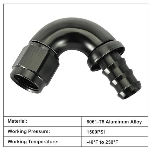Push Lock Fitting One Piece Full Flow Hose End 12AN 120 Degree