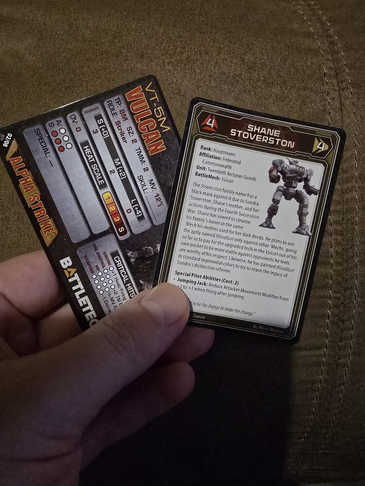 Battletech Catalyst Vulcan Painted/Based/Magnetized. Mercenaries.
