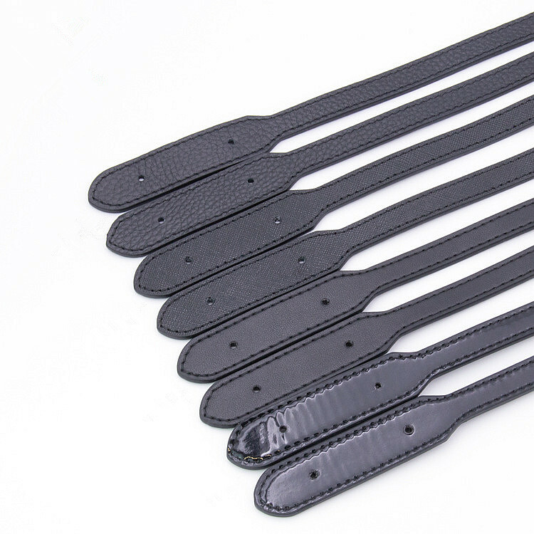 1 Pair Black Genuine Leather Shoulder Handbag Replace Handle Bag Strap 73cm