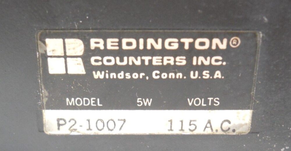 REDINGTON P2-1007 7-DIGIT PANEL MOUNT TOTALIZER,115VAC 5W