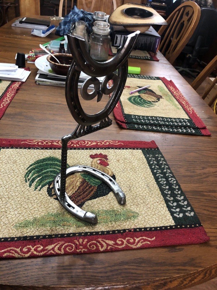 Handmade Horseshoe Owl