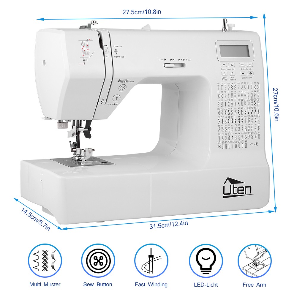 Portable Electronic Sewing Machine Computerized Mending Machine LCD Display