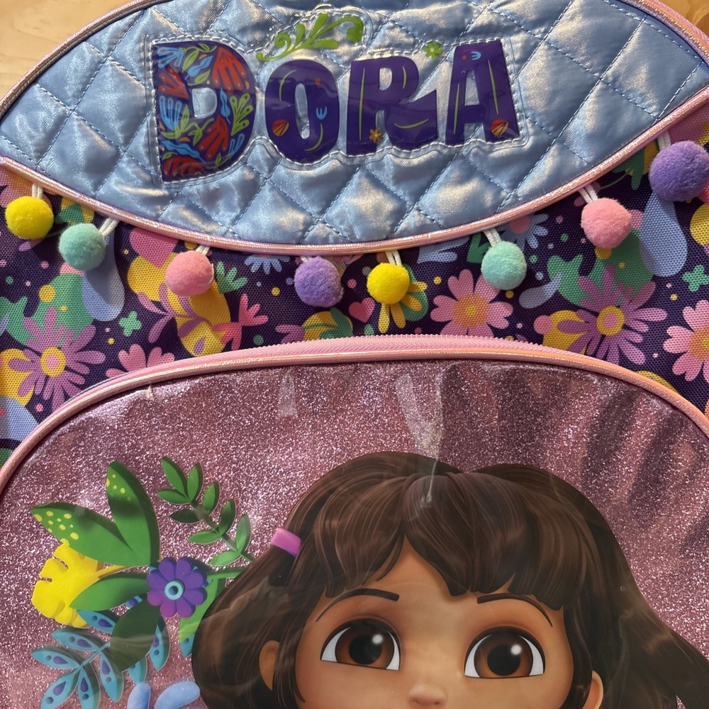 Dora Kids' 16" Backpack Purple Boots Map Explorer