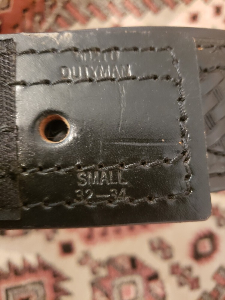 Dutyman black tooled leather belt size small