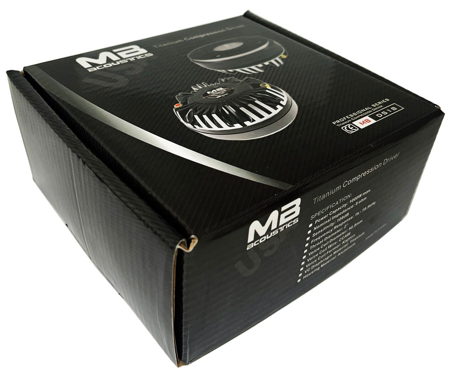 2x Titanium Compression Drivers, 2" VC, 8Ω, 1000W Bolt-On 2" throat MB Acoustics