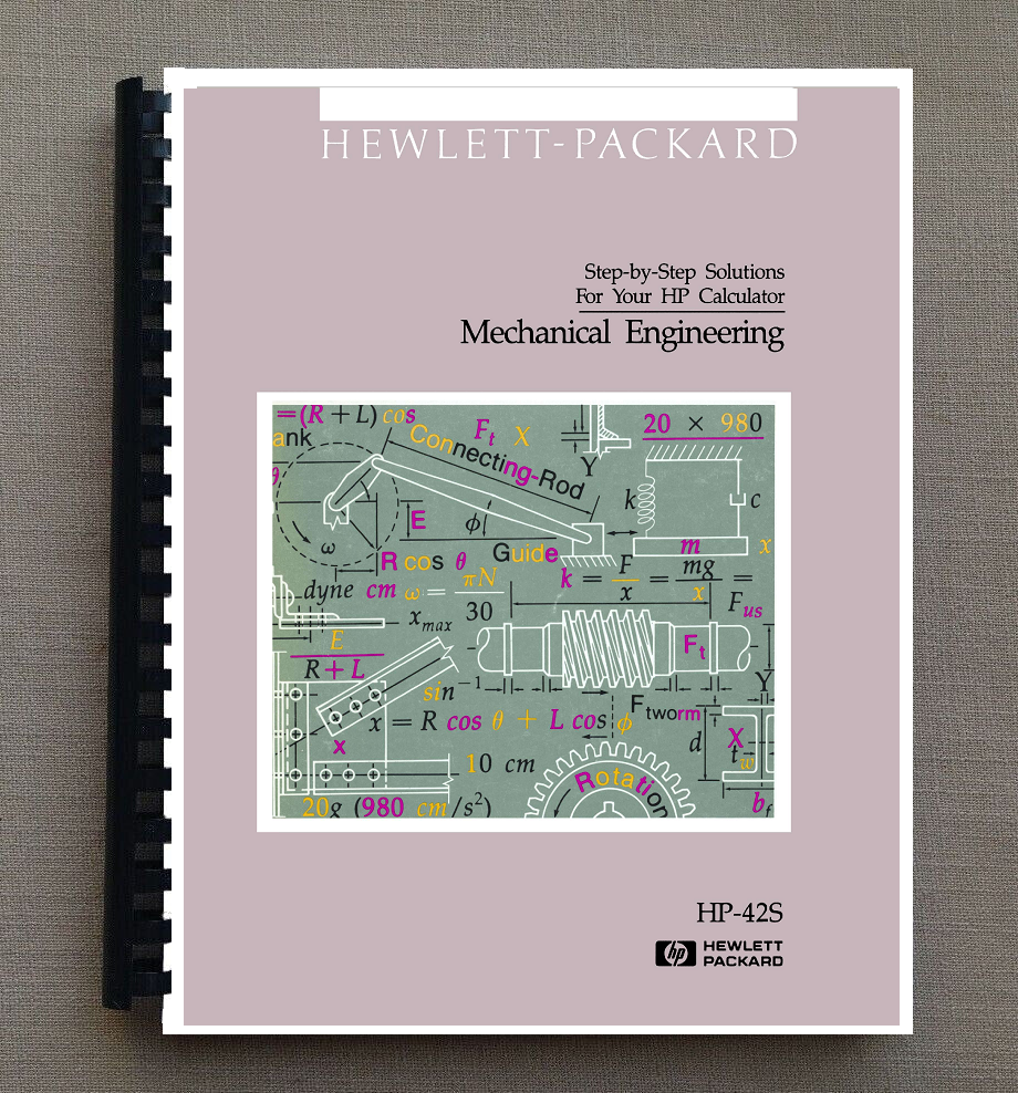 Manual for Hewlett Packard HP 42S Calculator: Mechanical engineering