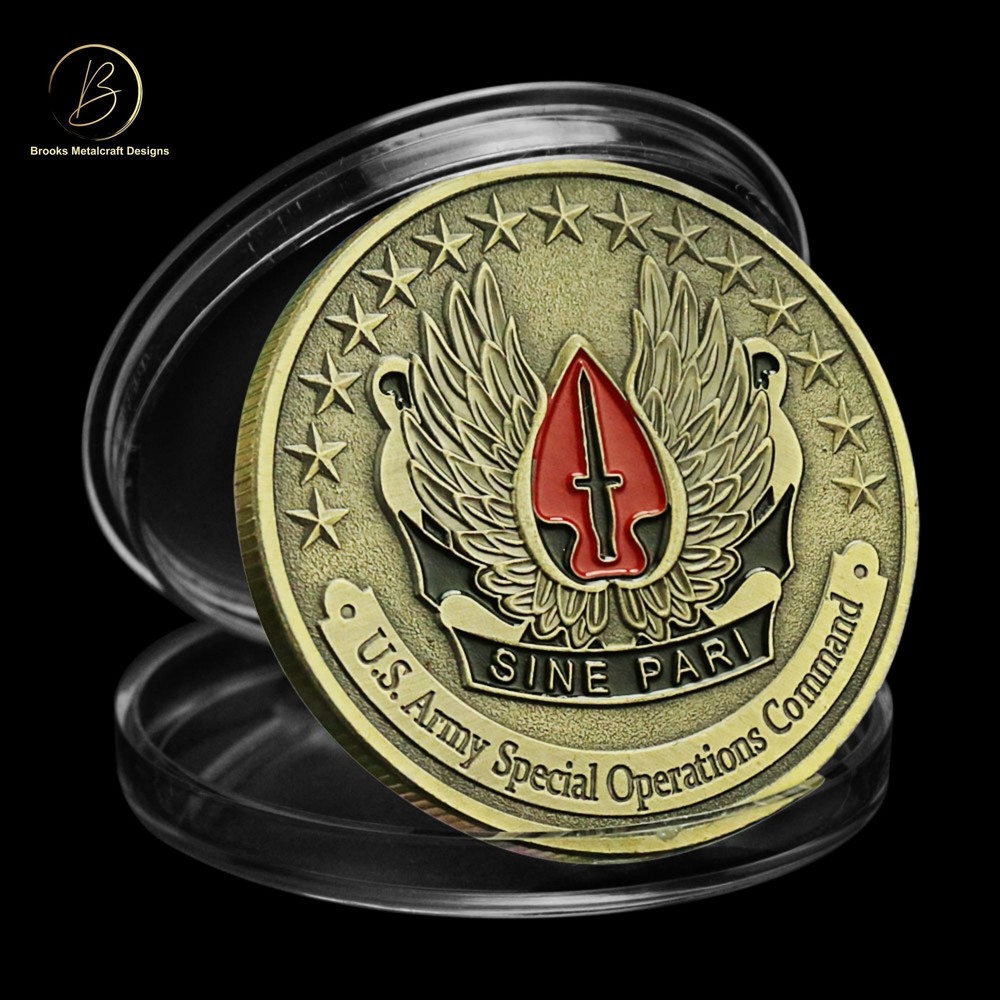 Army Special Operations Command Challenge Coin Sine Pari