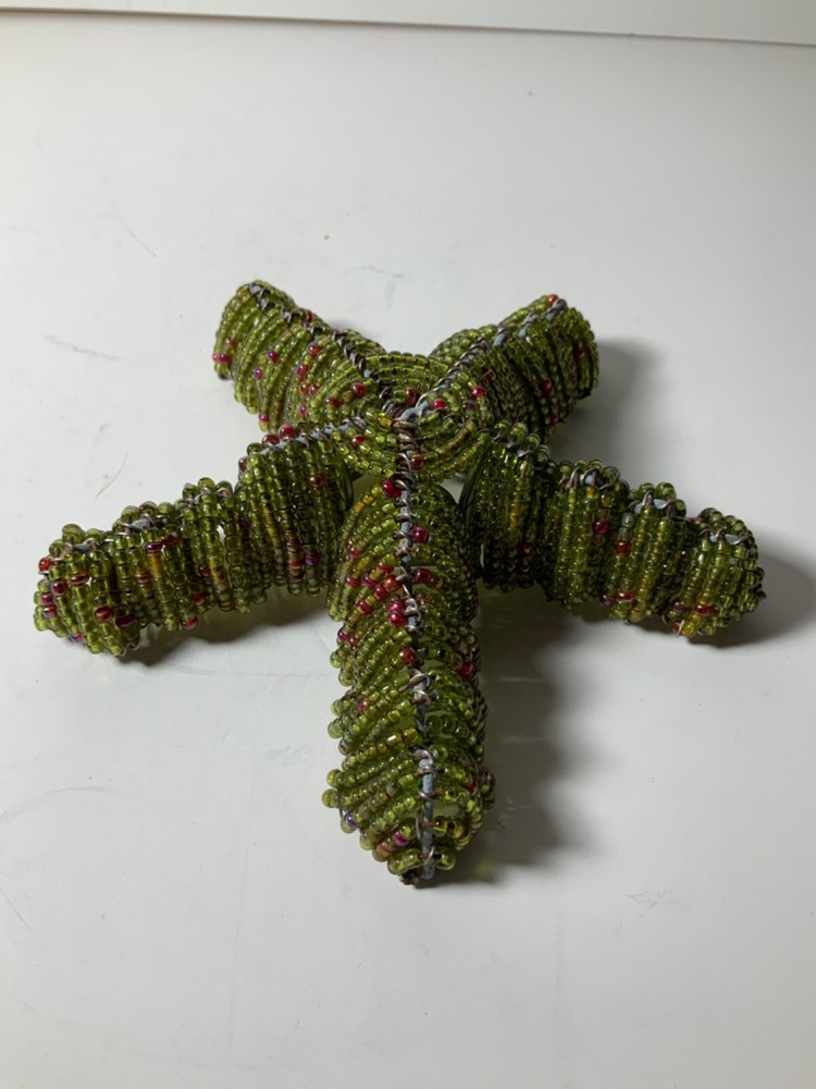 Grass Roots Beadwork Beaded Green Starfish 5 in.