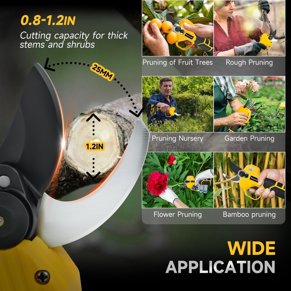 Cordless Pruning Shears for DeWalt 20V Battery, Brushless Tree Pruner with LC...