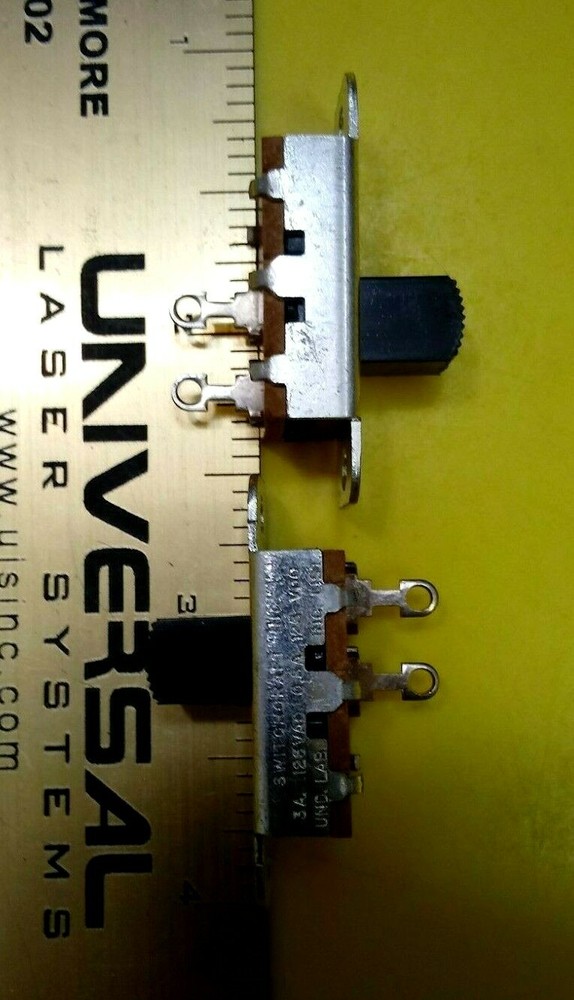 NEW! - 2 pcs. Switchcraft® SPST Slide Switch Panel Mount (P/N 46202LR)
