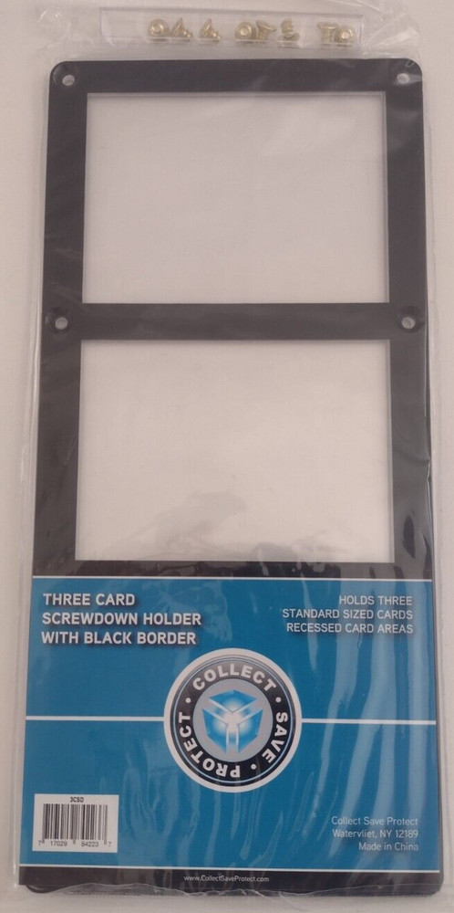 CSP 3 Card Recessed Screwdown Card Protector Black Border New NIP #3CSD