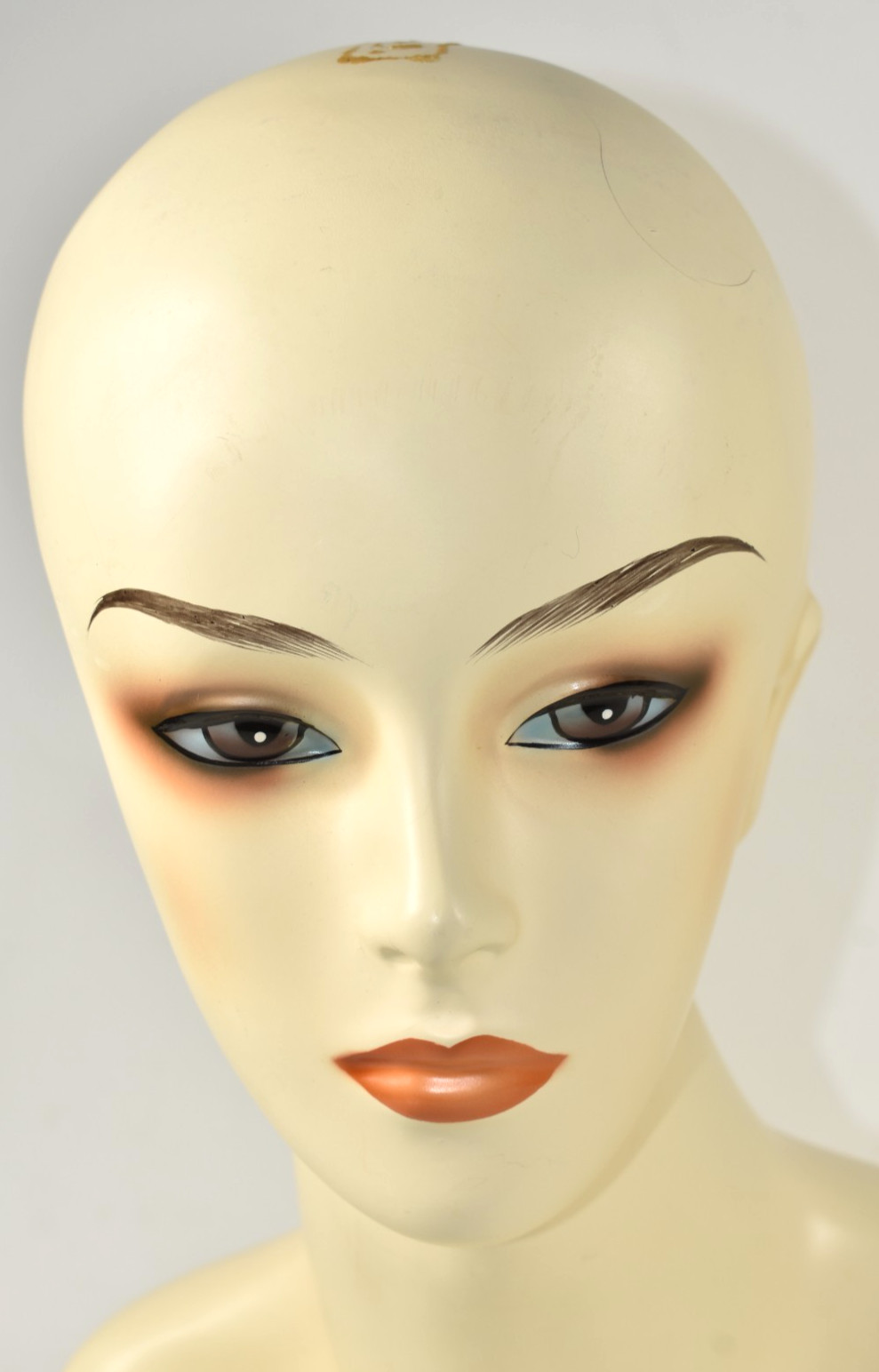 Vintage Mannequin Woman Wig Hat Display Head Bust Painted Makeup Beverly Johnson