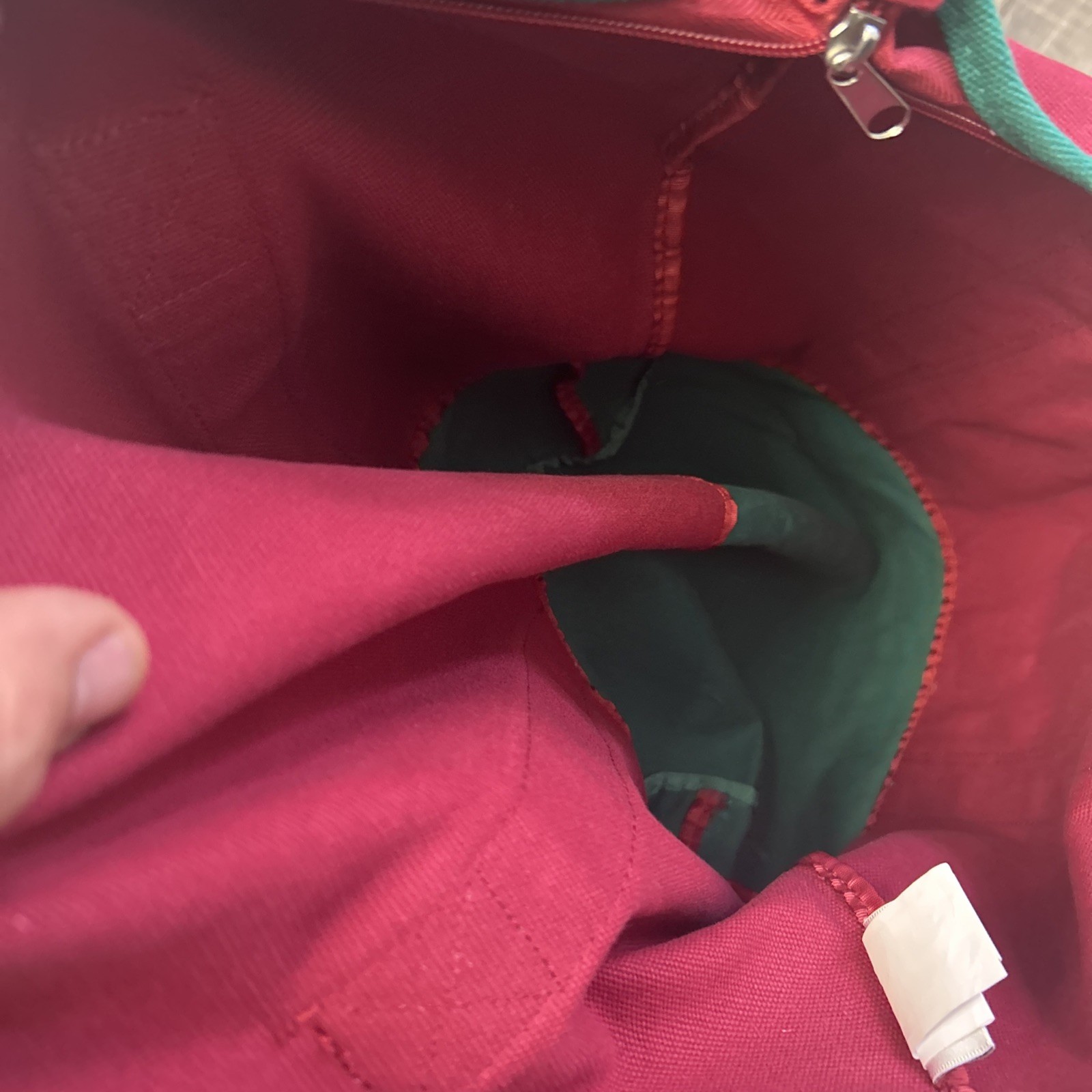 Walt Disney World Mickey & Minnie Mouse Christmas Canvas Tote Bag w/ Zipper NEW