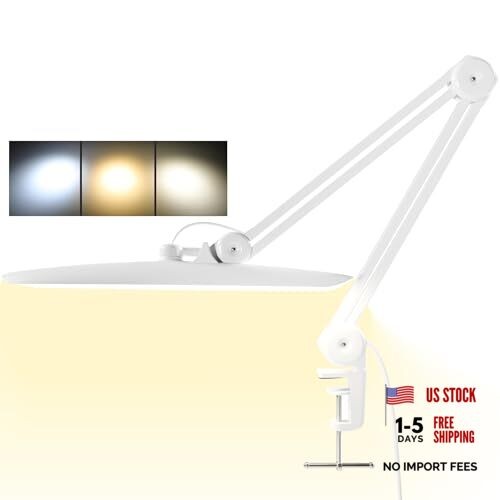 3000 Lumens Adjustable LED Desk Lamp & Task Lamp - Bright, Dimmable White