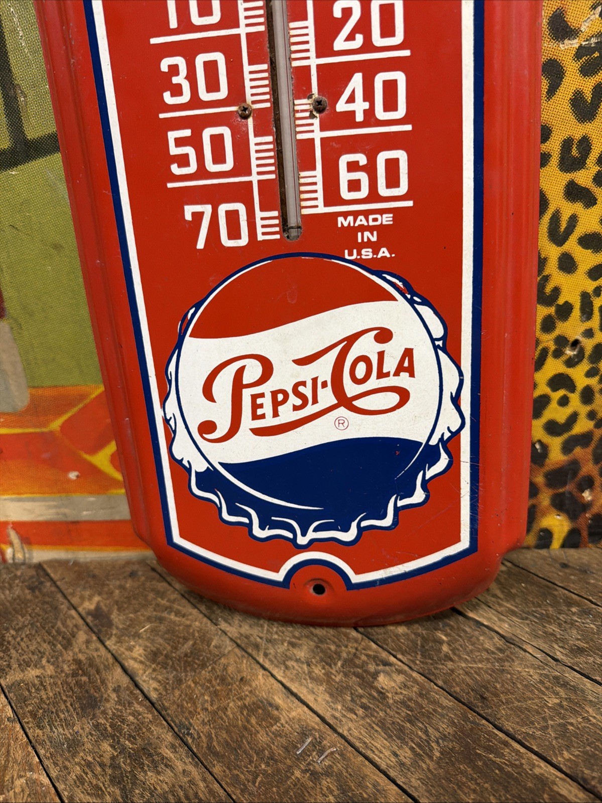 VINTAGE PEPSI COLA THERMOMETER SIGN COCA COLA 7UP PEPSI ORANGE CRUSH DR PEPPER