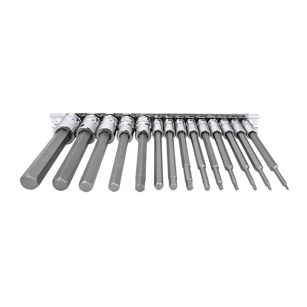 Genius Tools 12 Piece 1/4" & 3/8" Dr. SAE Long Hex Bit Socket Set - BS-2314HL