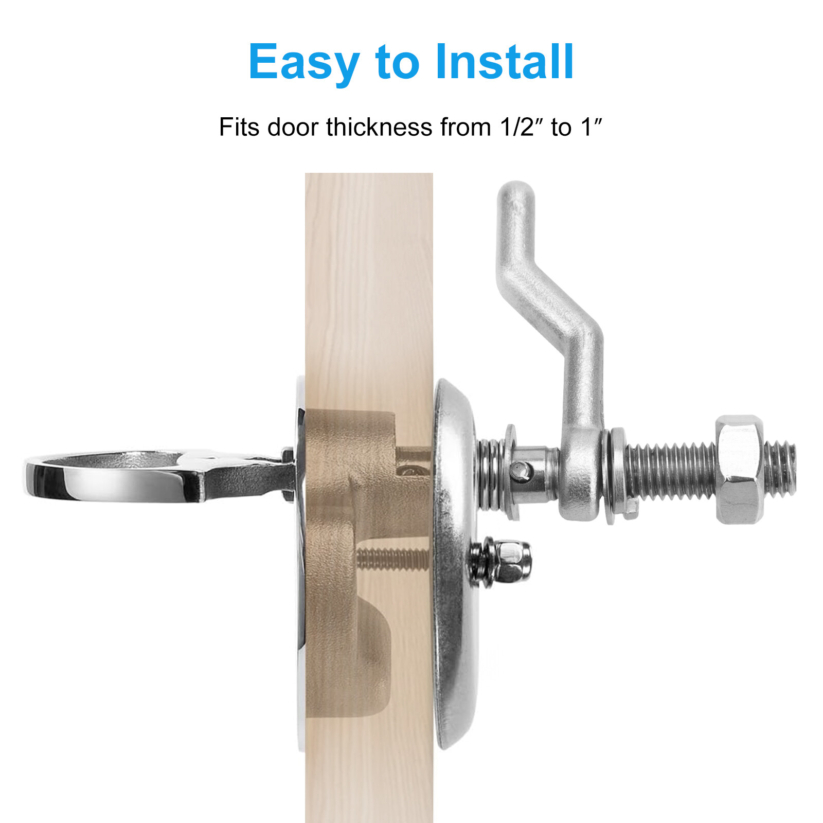 Boat Cam Latch, 316 Stainless Steel Marine Hatch Pull with Back Plate, Screws