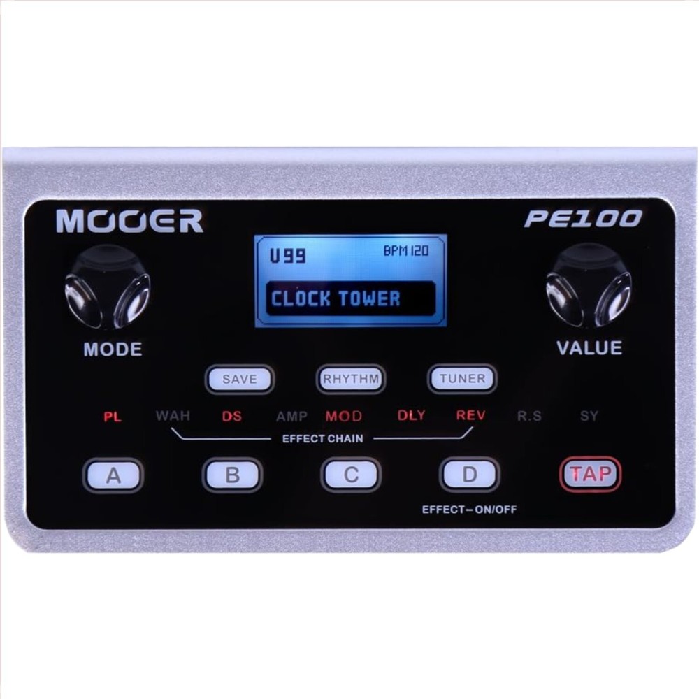 Guitar Practice Pedal PE100 - Touch Controls, Quick Recall & 40 Drum Patterns