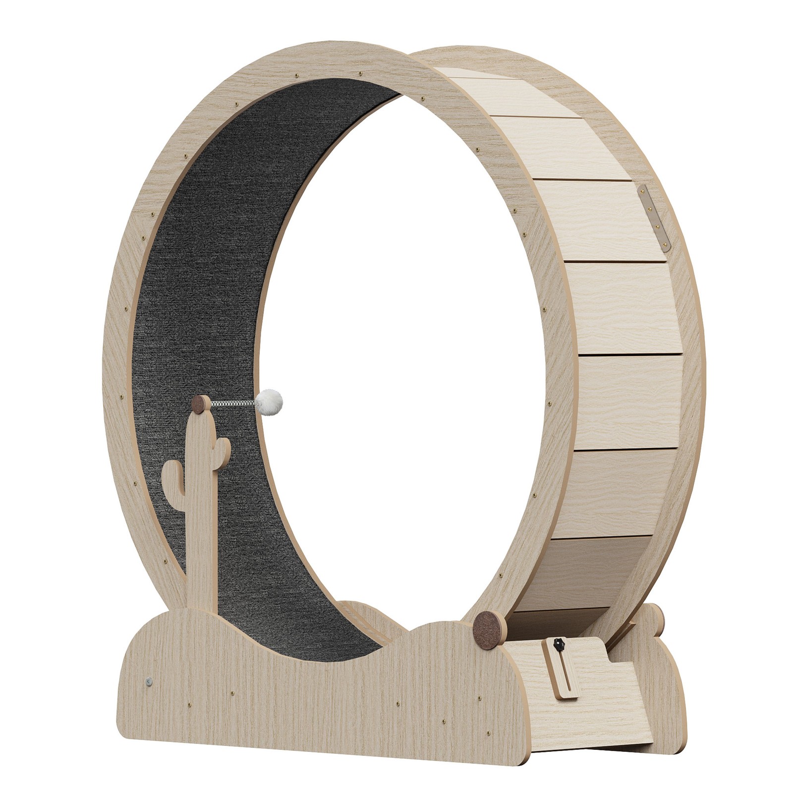 Large Cat Exercise Wheel 43" Solid Wood Cat Treadmill with Lock for Indoor Cats