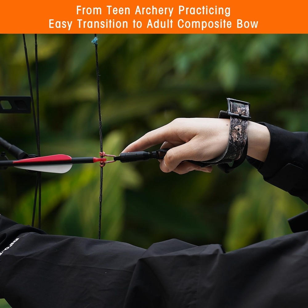Archery Compound Bow Release Aids Trigger 360° Adjustable Wristband Release A...