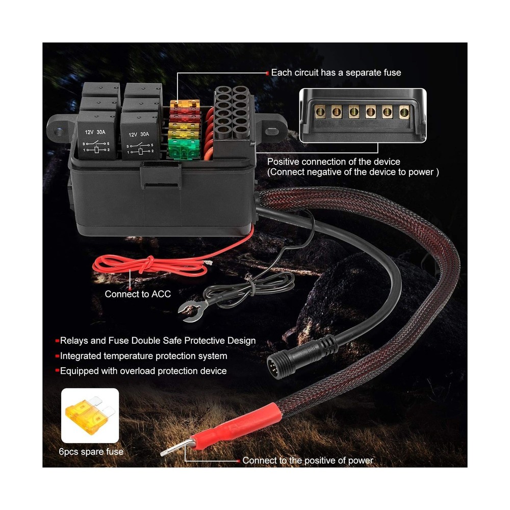 6 Gang Switch Panel, Auto Power Plus Automatic Dimmable Switch Pod Panel Circ...